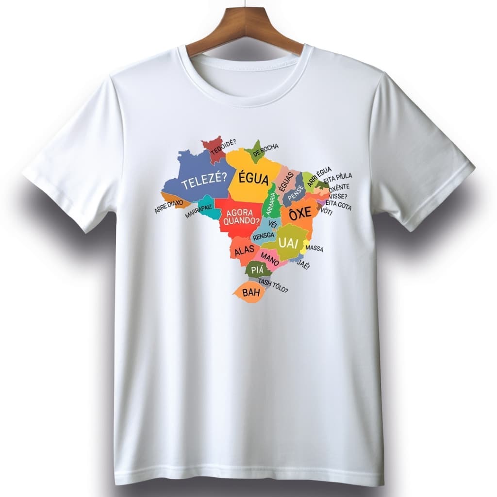 Camiseta Sotaque Brasileiro Unissex em Algodão