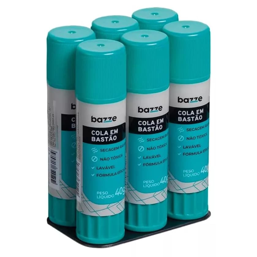 Cola Bastão 40g Kit Com 6 Unidade - Material Escolar Bazze
