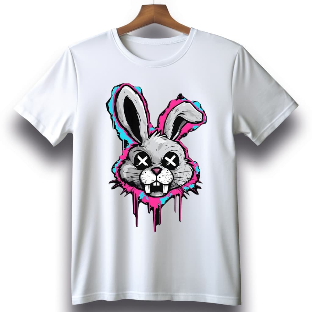 Camiseta Coelho Rosado Unissex em Algodão