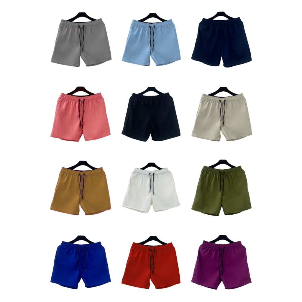 KIT 5 short bermudas masculino LINHO core SOLTIDOS com 2 bolsos lateral