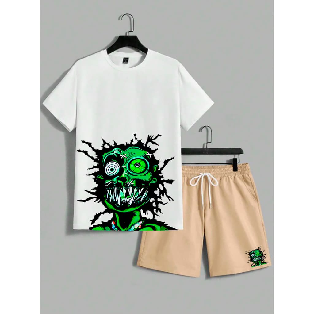 Kit Camiseta 30.1 e Short Tectel Conjunto Monster New Urbans Life Masculino Lançamento Promoção