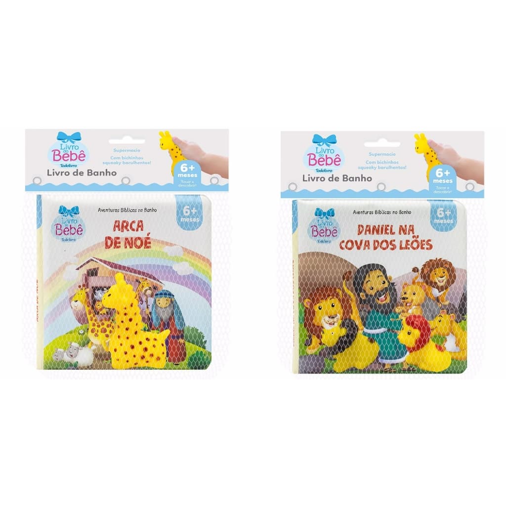 Livro aventuras bíblicas no banho para bebes