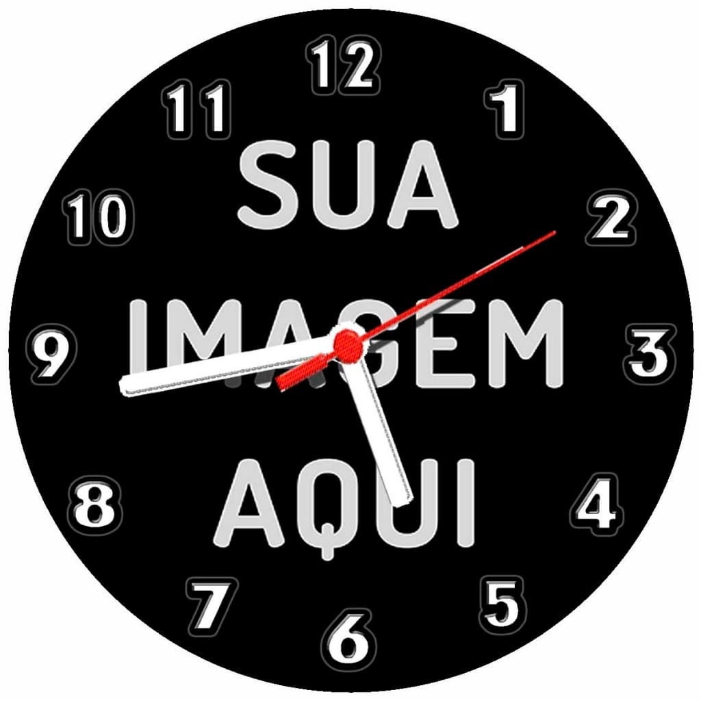 Relógio de parede decoração personalizado envia sua foto logo - tamanho - 24 cm