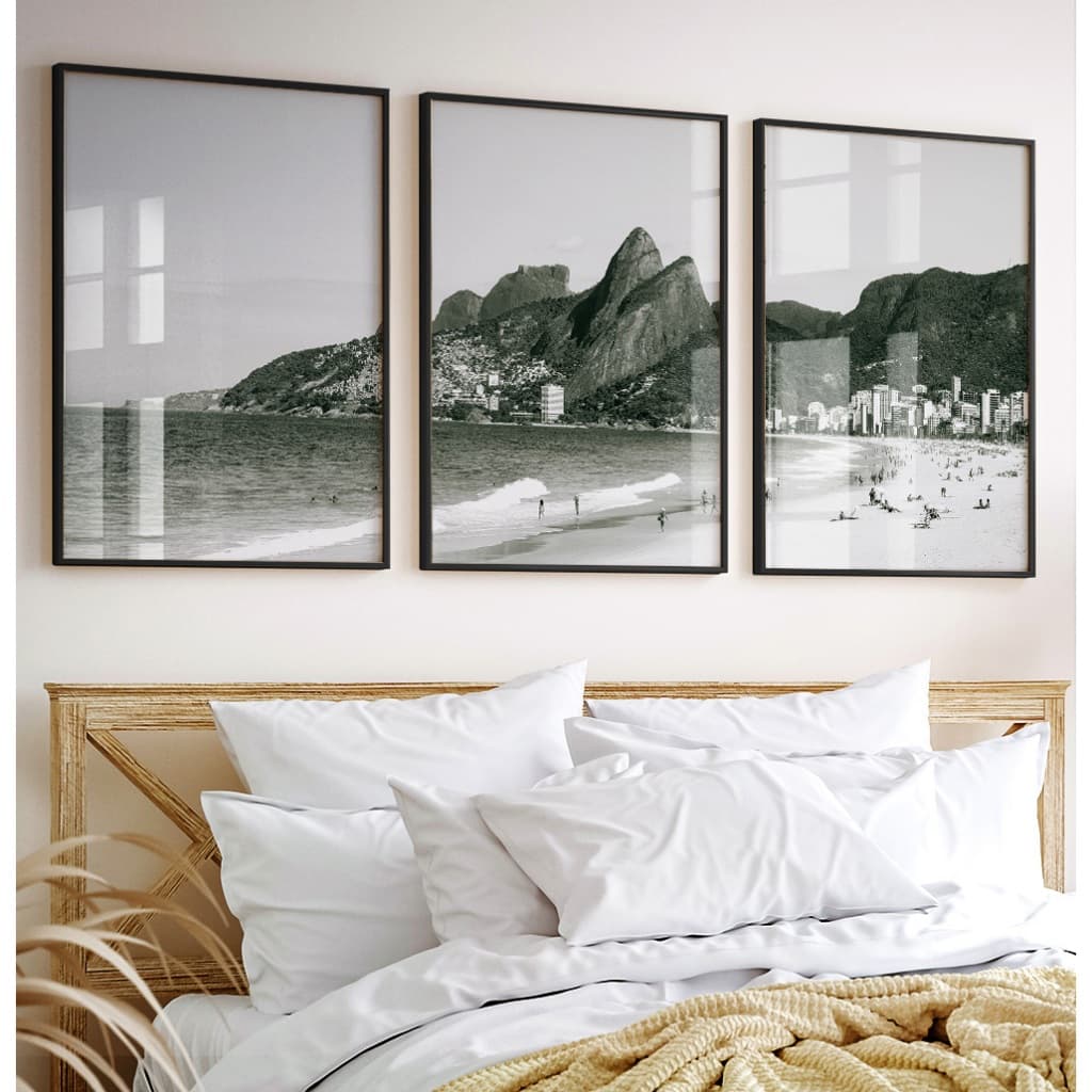Quadro Preto E Branco Com Moldura Quadro Decorativo Sala Quadro Quarto Quadro Rio De Janeiro Trio