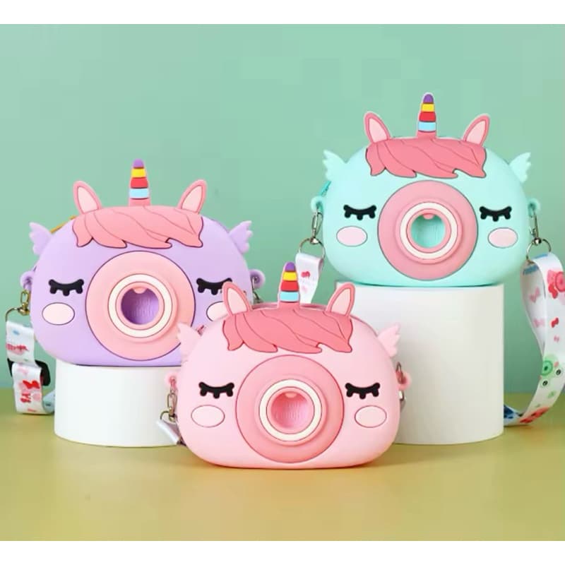 Bolsinha de Silicone Menina unicórnio câmera