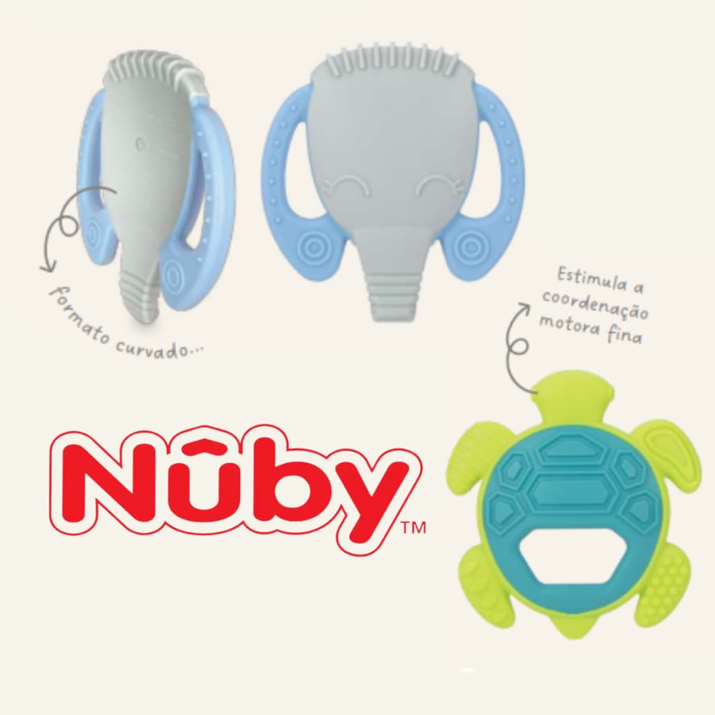 Mordedor Infantil Estimulador Bichinhos Cerdas Massageadoras Super Macio Nûby