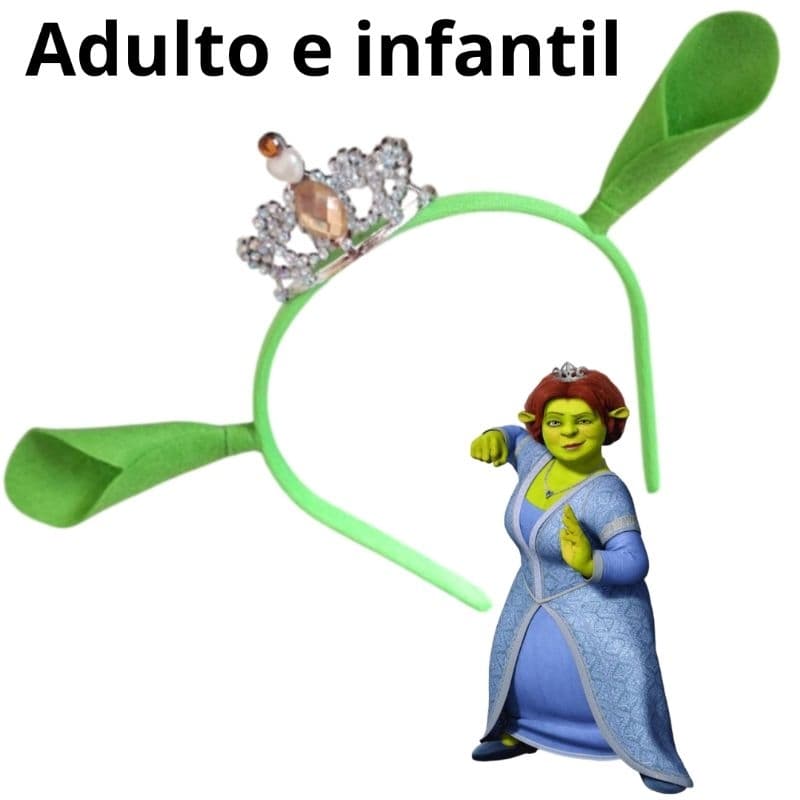 Tiara Fiona Shrek adulto ou infantil. Arco princesa Fiona com coroa. Tiara carnaval Fiona Fantasia Fiona Sherek