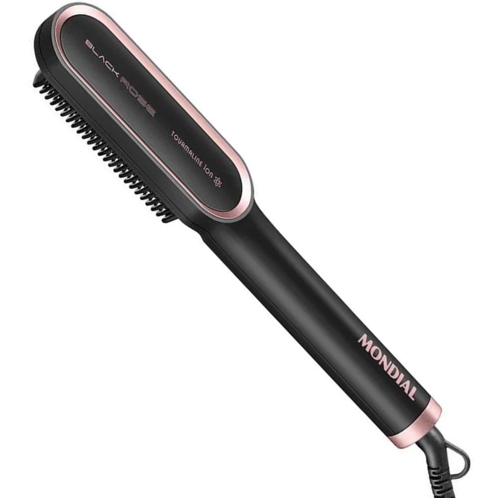 Escova Alisadora Mondial Tourmaline Ions Antifrizz Bivolt