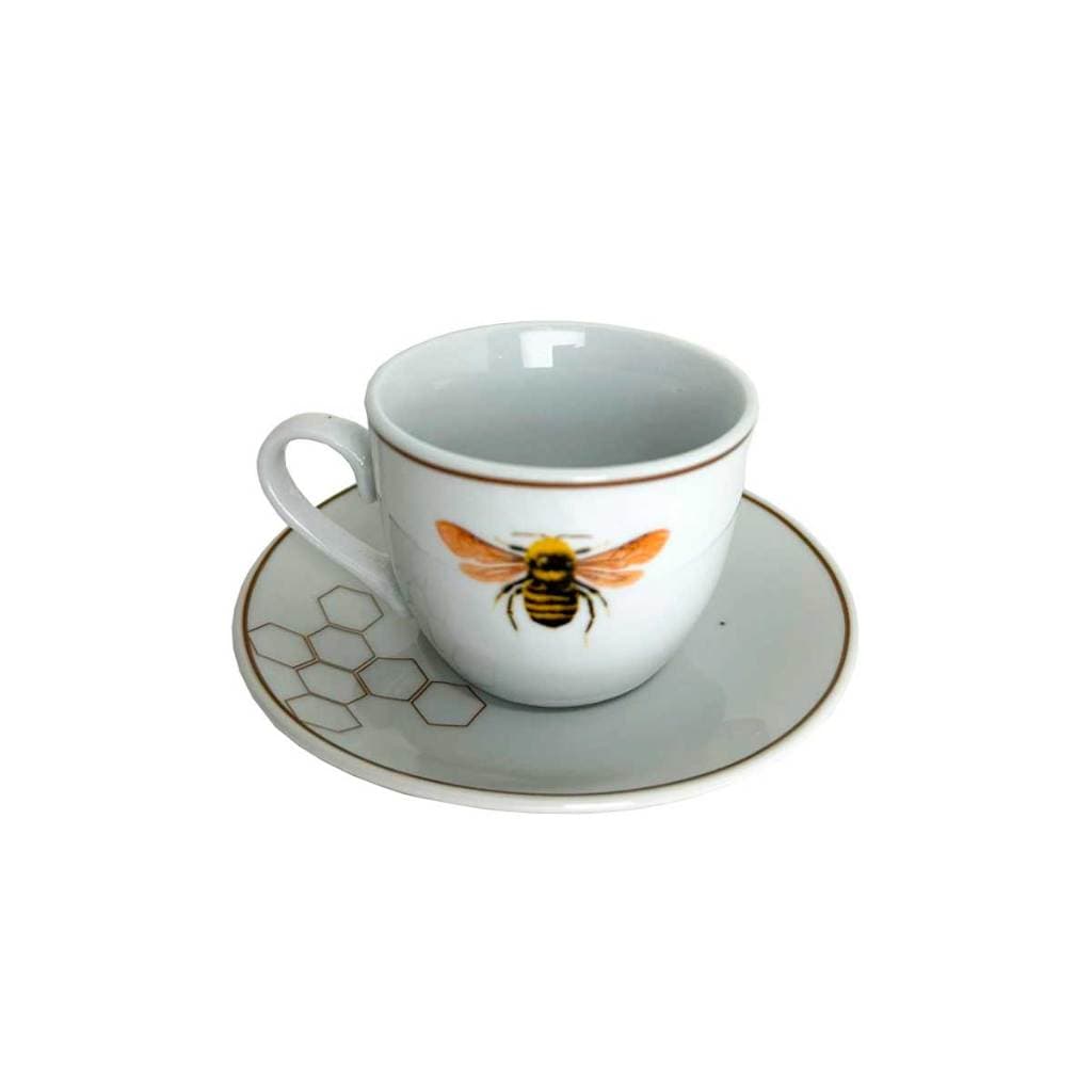 Xícara p/Café com Pires Porcelana Abelha 80ml L'Hermitage