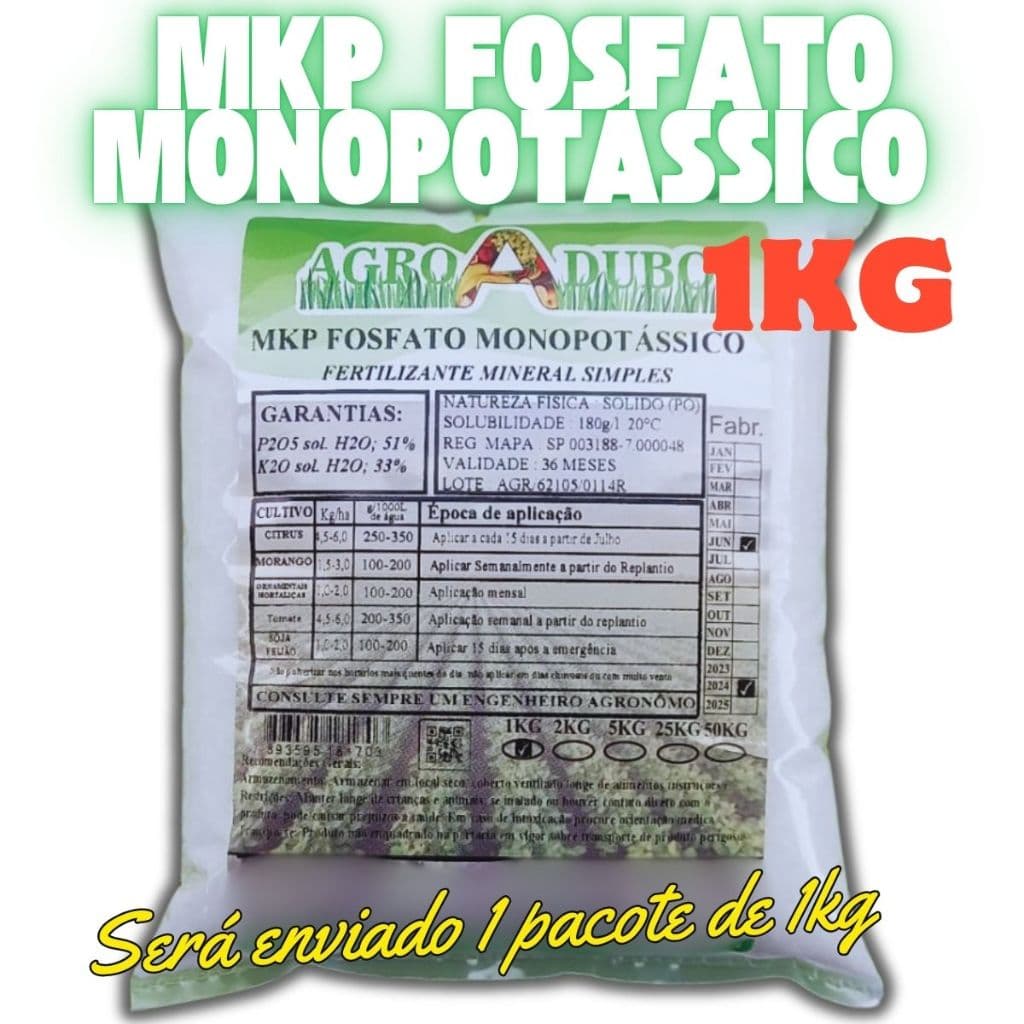 Fertilizante MKP Fosfato Monopotassico 1kg
