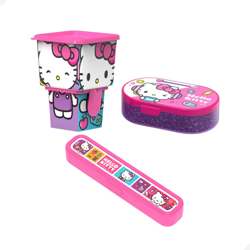 Potes de Menina Hello Kitty Perfeito para Lancheira Armazenamento e Transporte de Alimentos