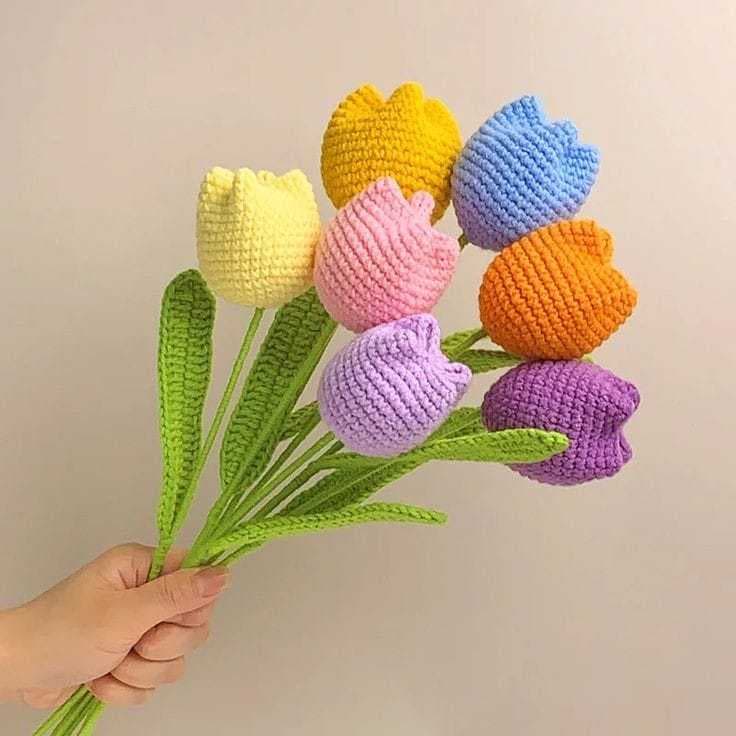 Tulipas em crochê - Dia dos Namorados / Aniversários / Presentes - Oferta