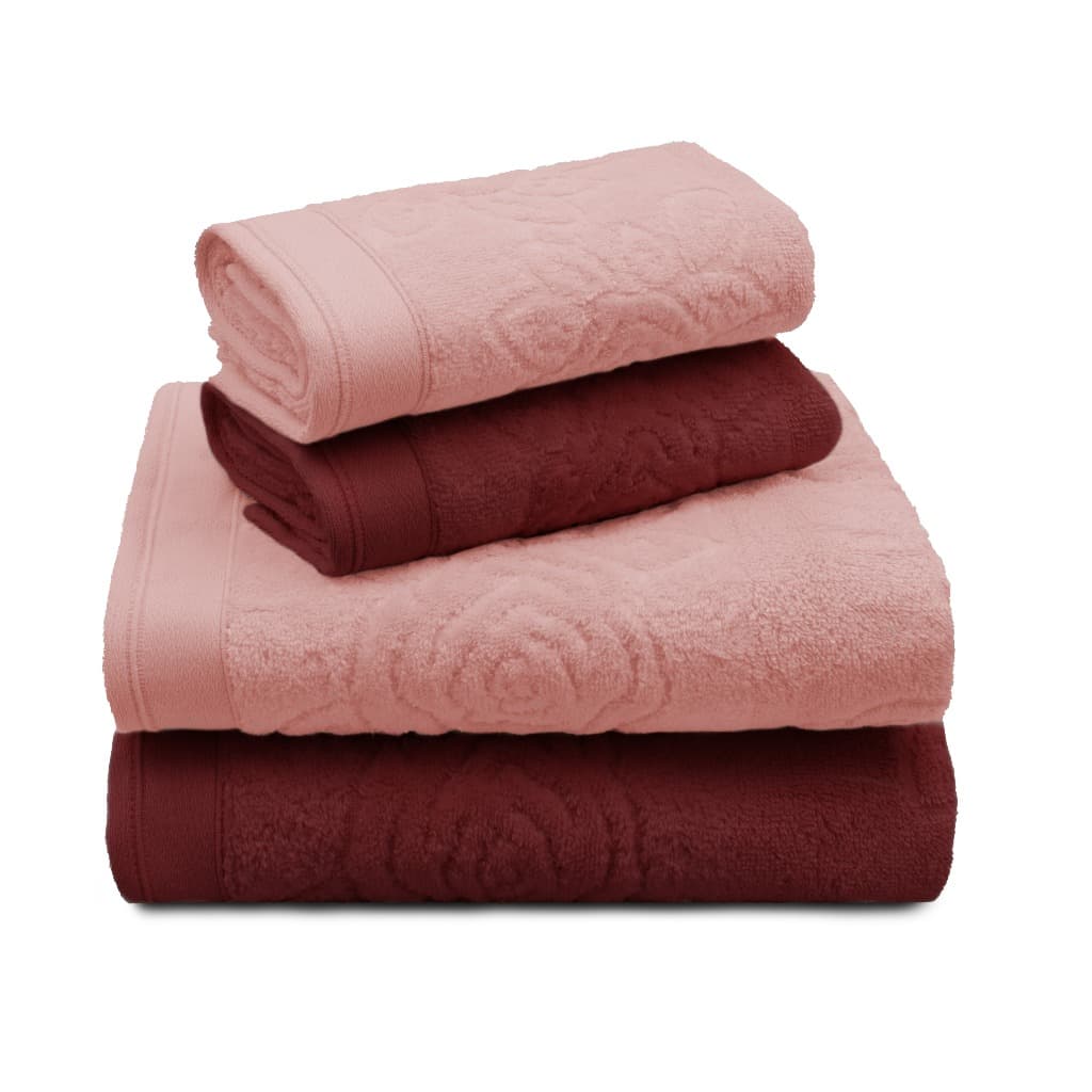 Jogo/Kit 4 Toalhas (2 Banho e 2 Rosto) Grossa Grande Macia 100% Algodão Aveludado 500g/m² Appel Lady