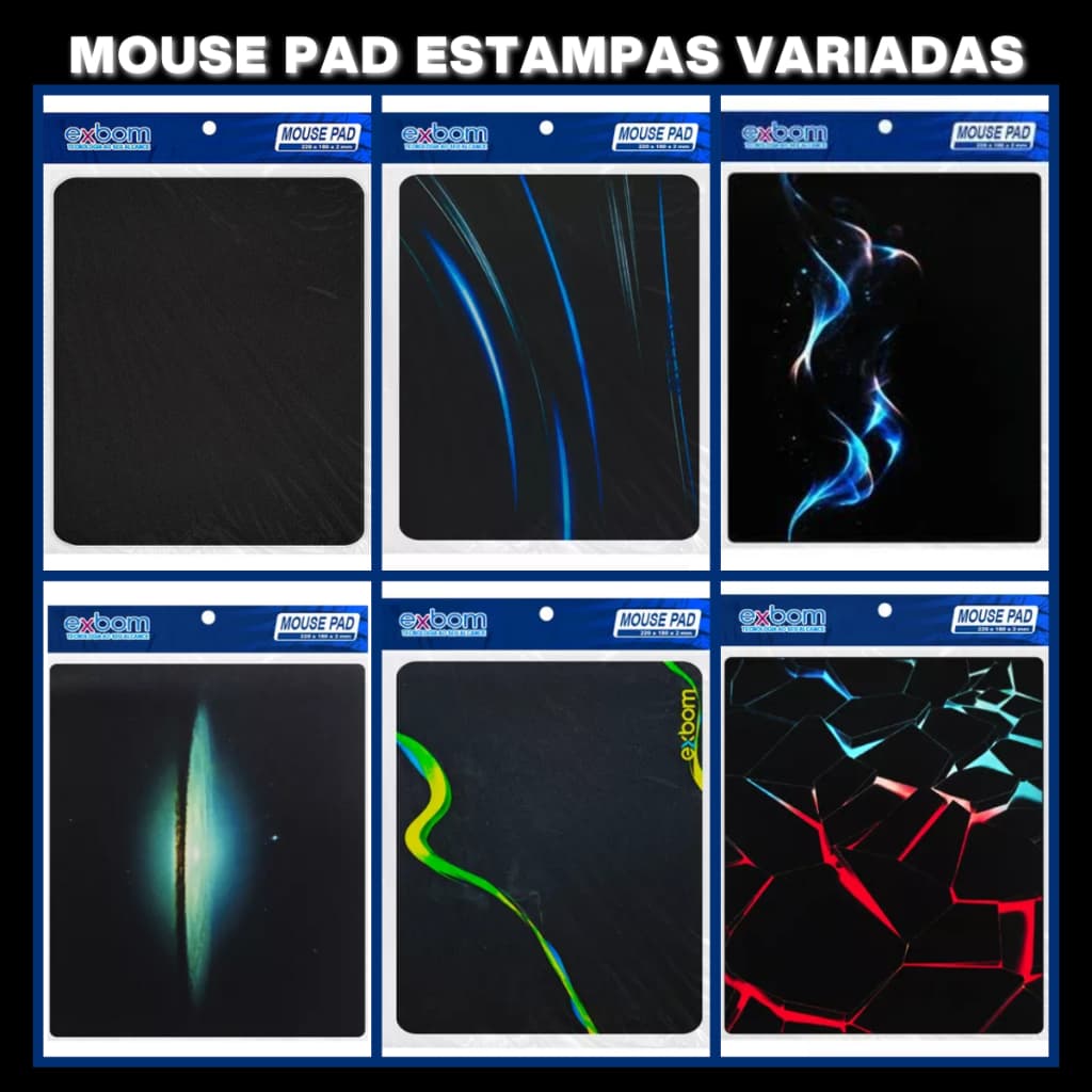 MousePad Pequeno Diversas Estampas 18x22cm Compacto Antiderrapante Impermeável