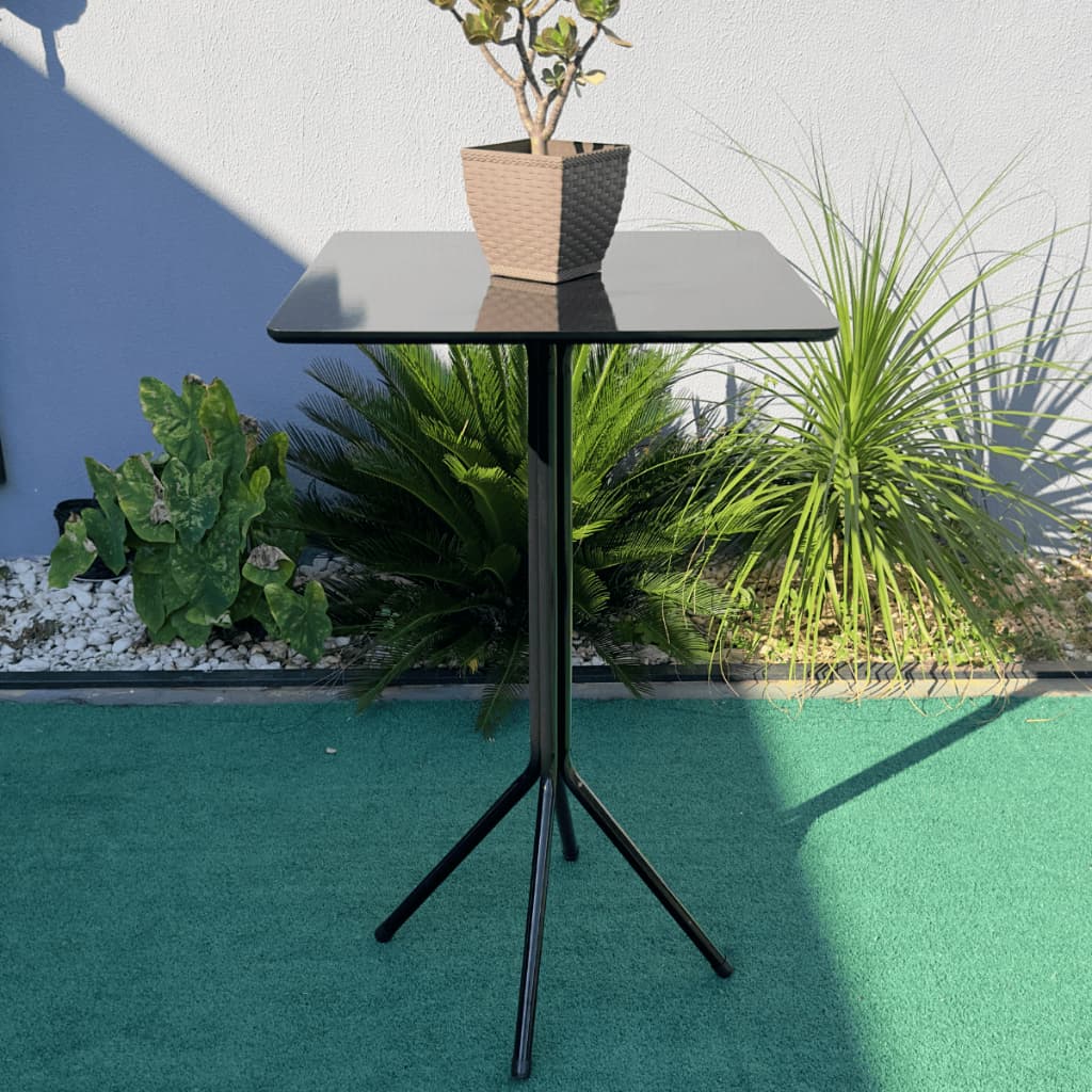 Mesa Bistrô Quadrada Alta/Baixa Aço Para Cozinha Sala Lanchonete Decoração Envio Imediato