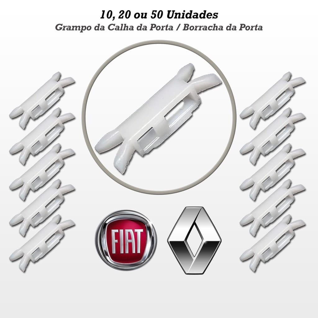 Grampos Presilhas Calha da Porta Borracha Porta Fiat Renault Palio Siena Strada Clio Megane Scenic