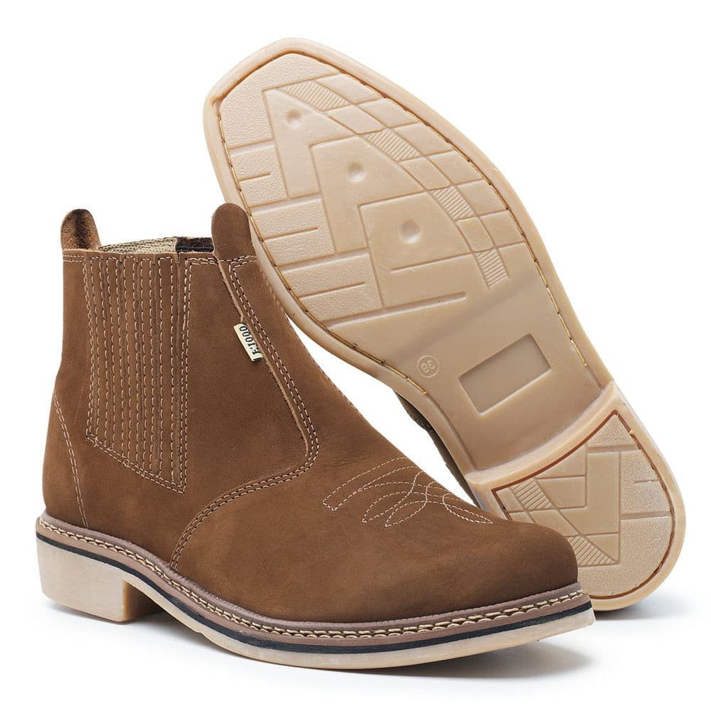 Botina Bota Country Rodeio Texana Montaria Masculino Feminino Couro Bico Quadrado Tamanhos 33 ao 47