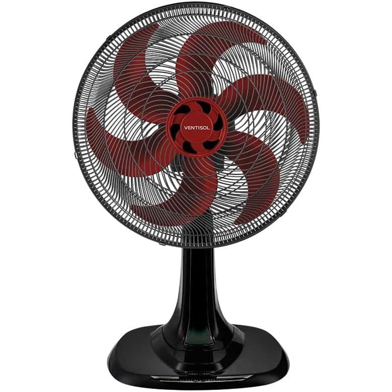 Ventilador Turbo de Mesa Premium 30cm Ventisol Oscilante Vermelho