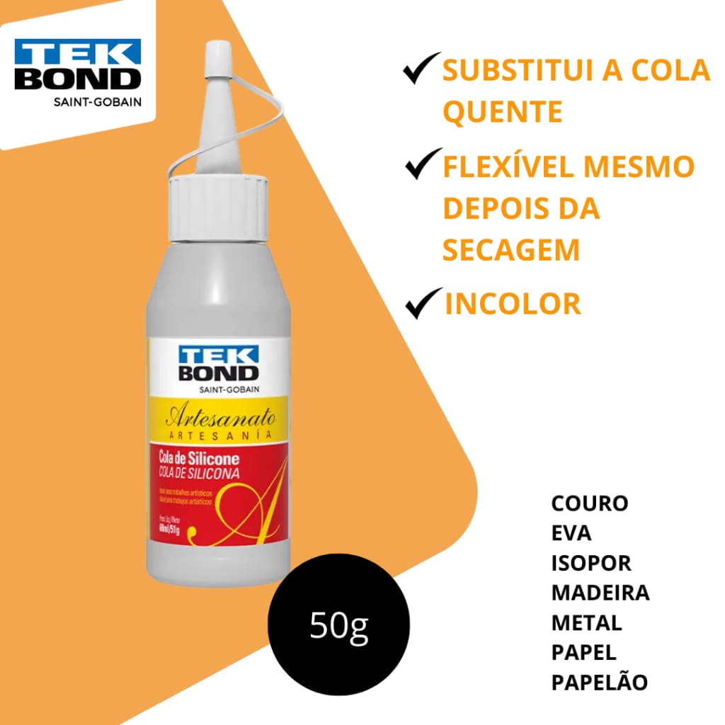 Cola de Silicone Artesanato Líquida Tek Bond 60ml