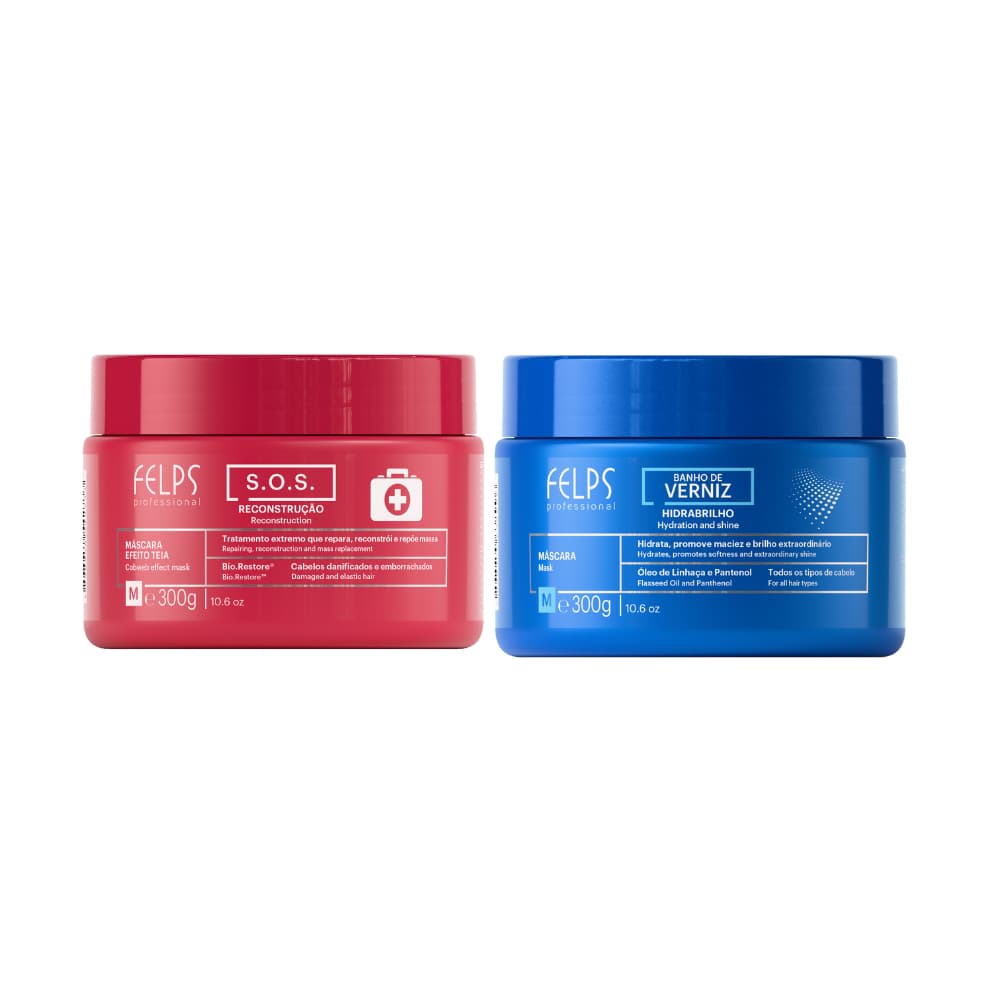 Felps Cronograma LumiForce S.O.S + Banho de Verniz 2x300g