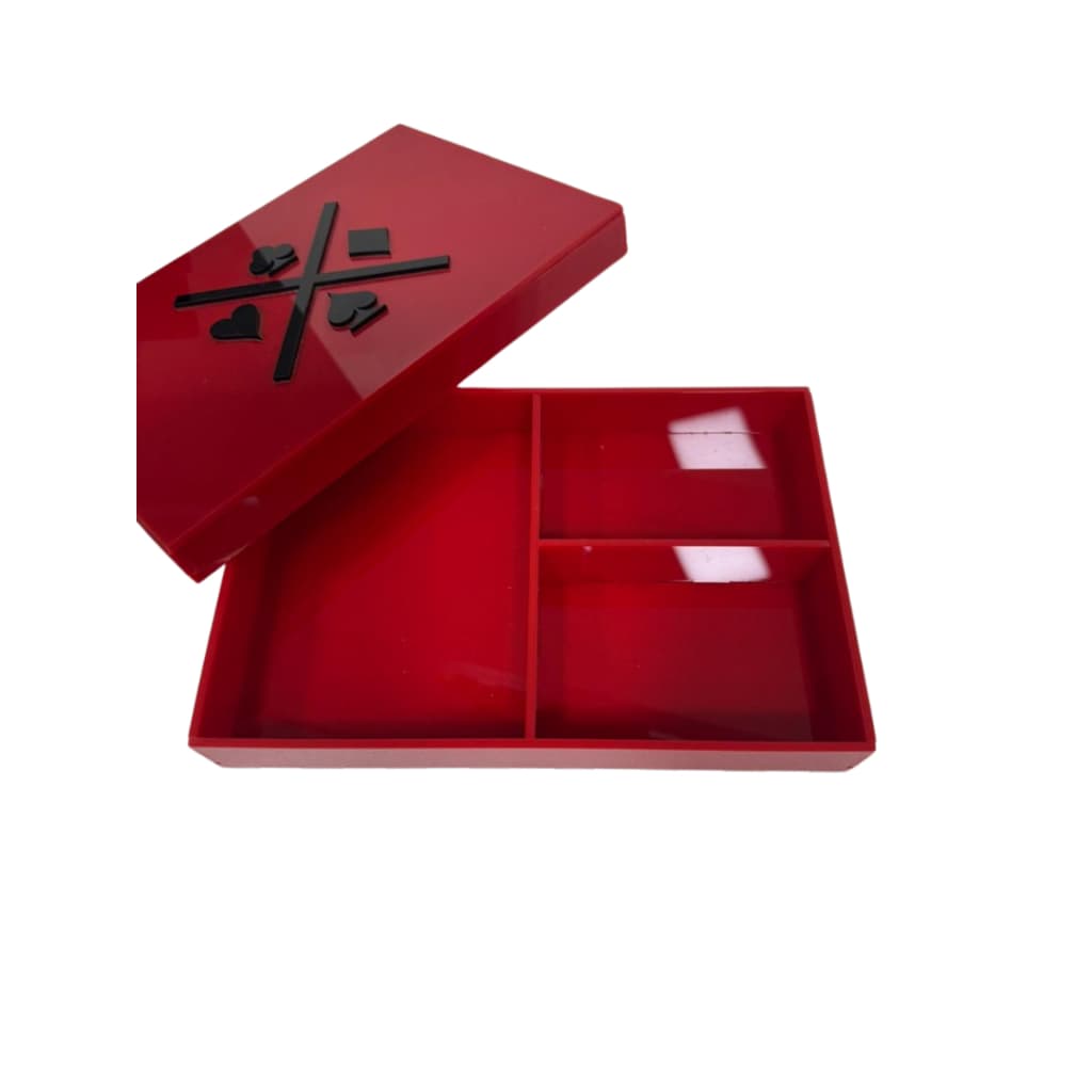 Estojo Porta Baralho Caixa Cartas Acrílico Organização