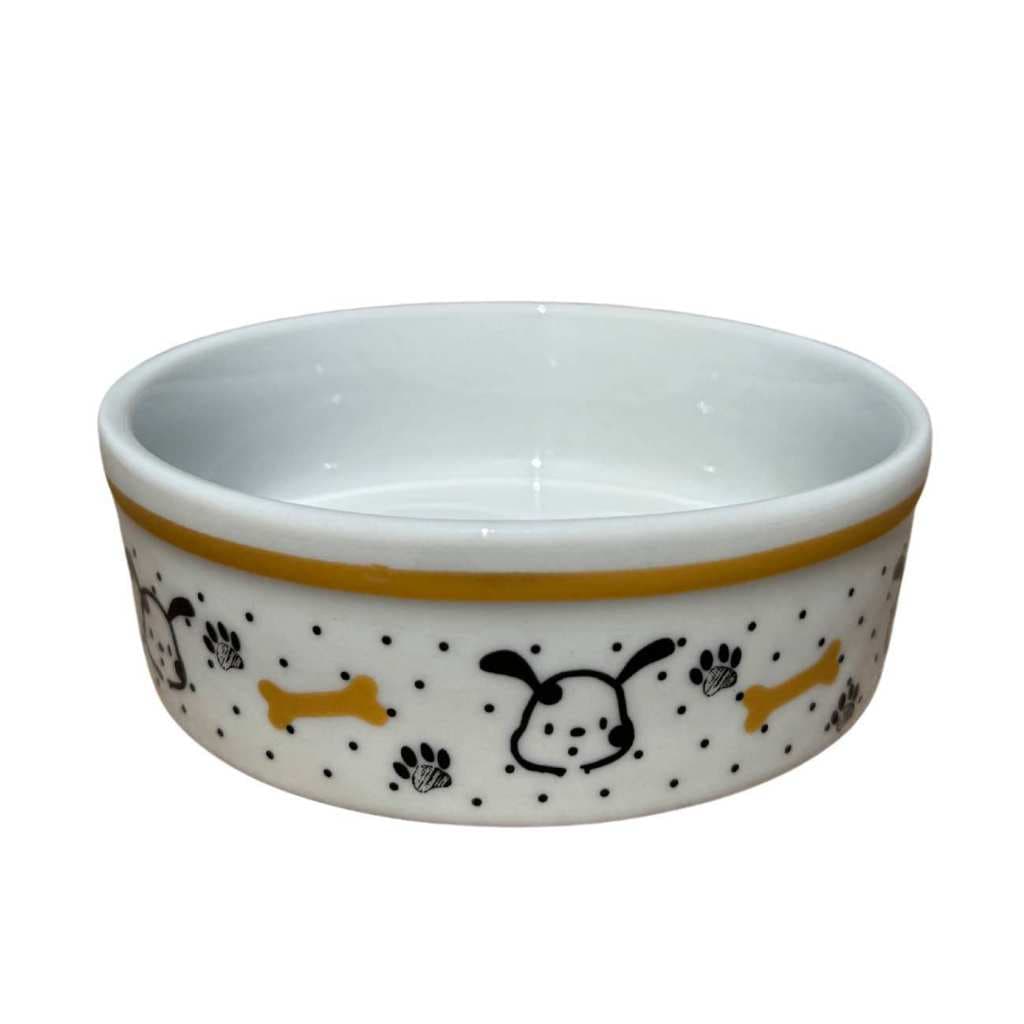 Comedouro Bebedouro Cachorro Caes Pet Tigela Porcelana 600ml Dogs