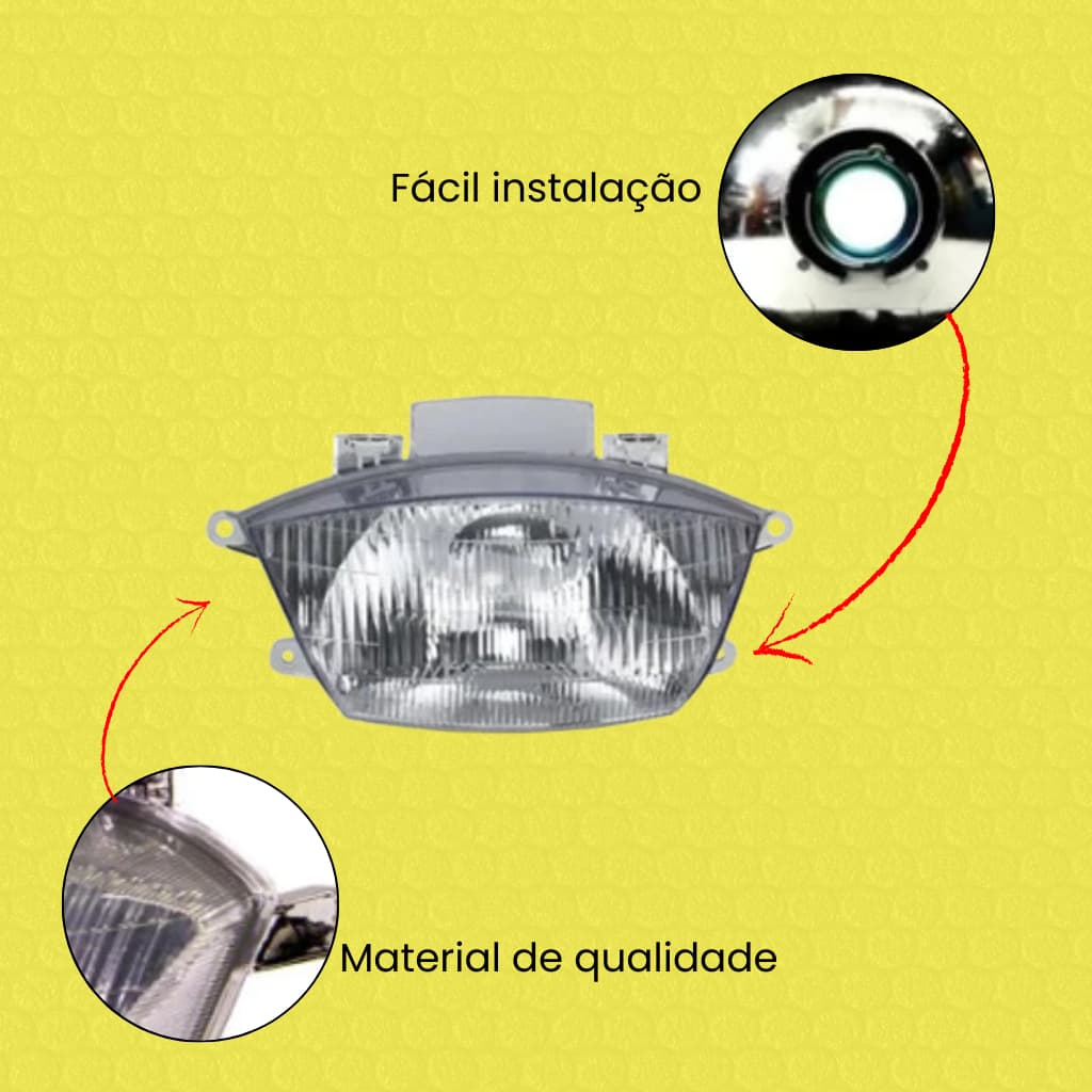Bloco Optico do Farol Moto C-100 Biz 100 98 Á 05