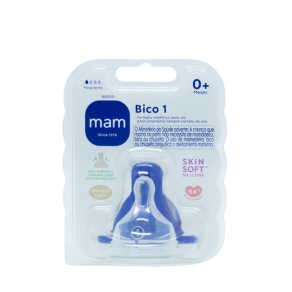 Bico Mamadeira Mam Nº1 Fluxo Lento 0+meses 1 Unidade
