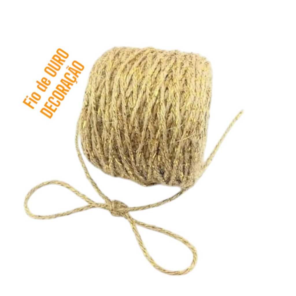 Fio de juta Natural LUREX , medindo 50 metros Para Artesanato,  Caixas e Decoração Criativa