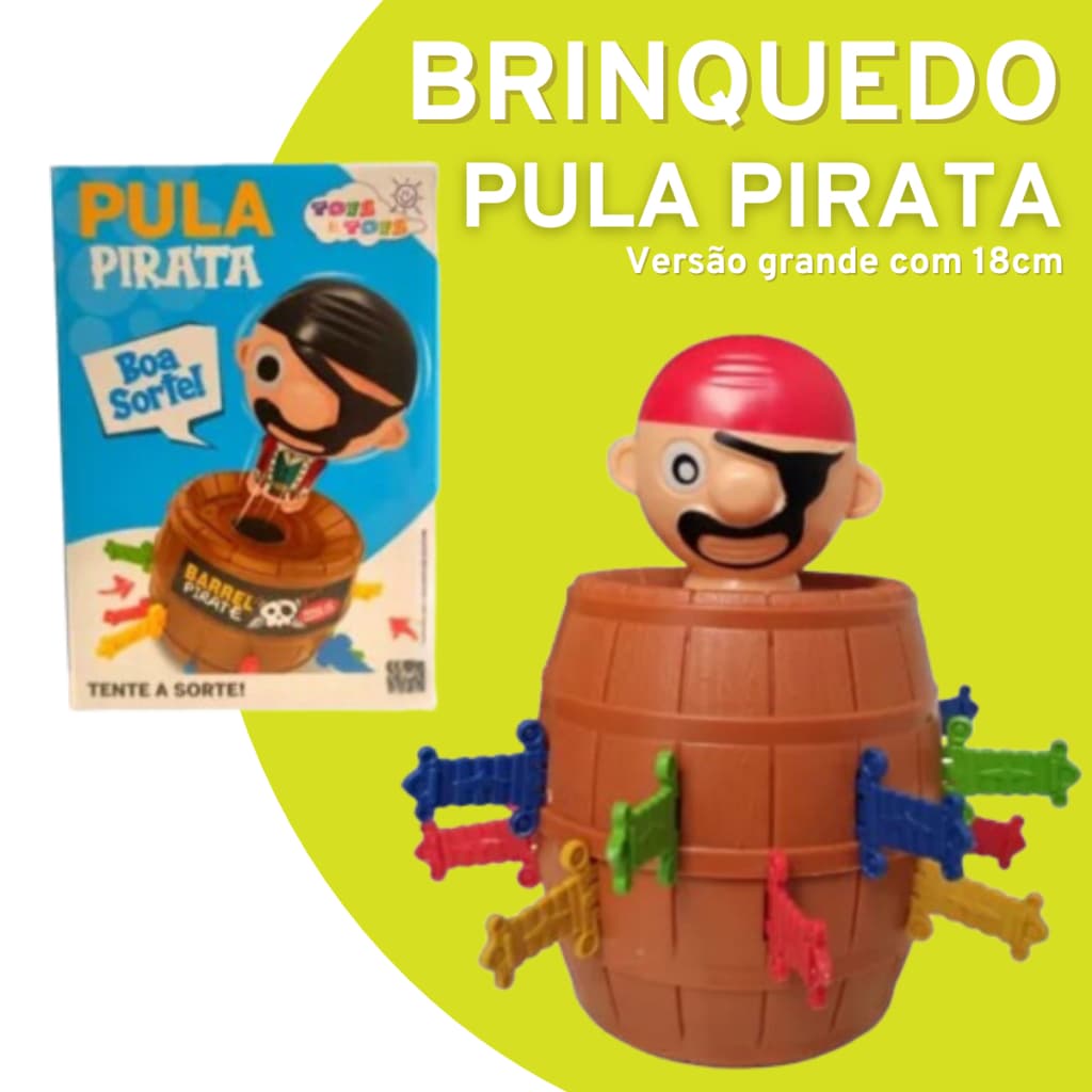 Jogo De Mesa Barril Pula Pirata Grande 16 espadas adagas Brinquedo Educativo Infantil