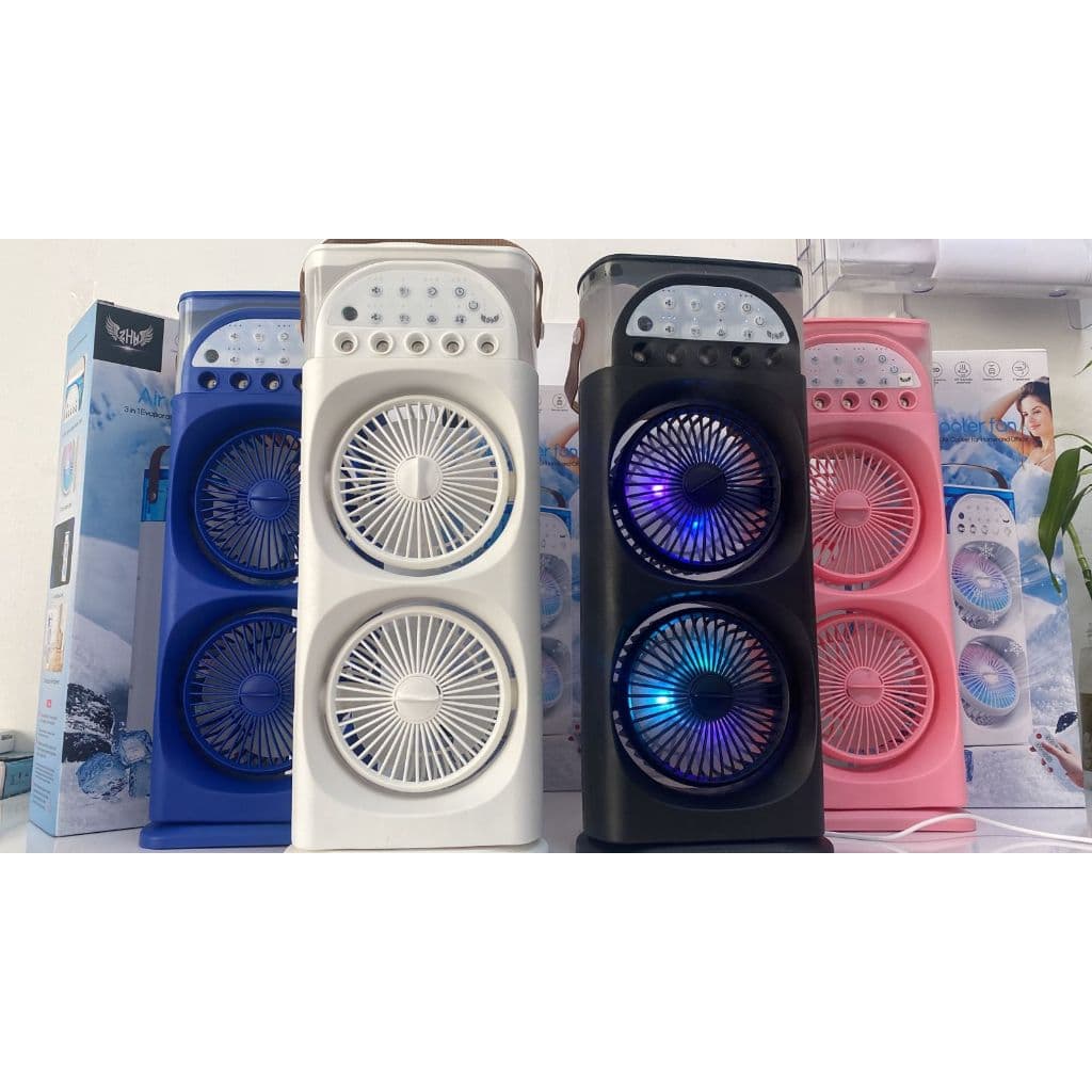 Ventilador Refrigerador Umidificador De Ar 3 em 1 Para Casa e Escritório Com Led RGB e Controle Remoto Lançamento