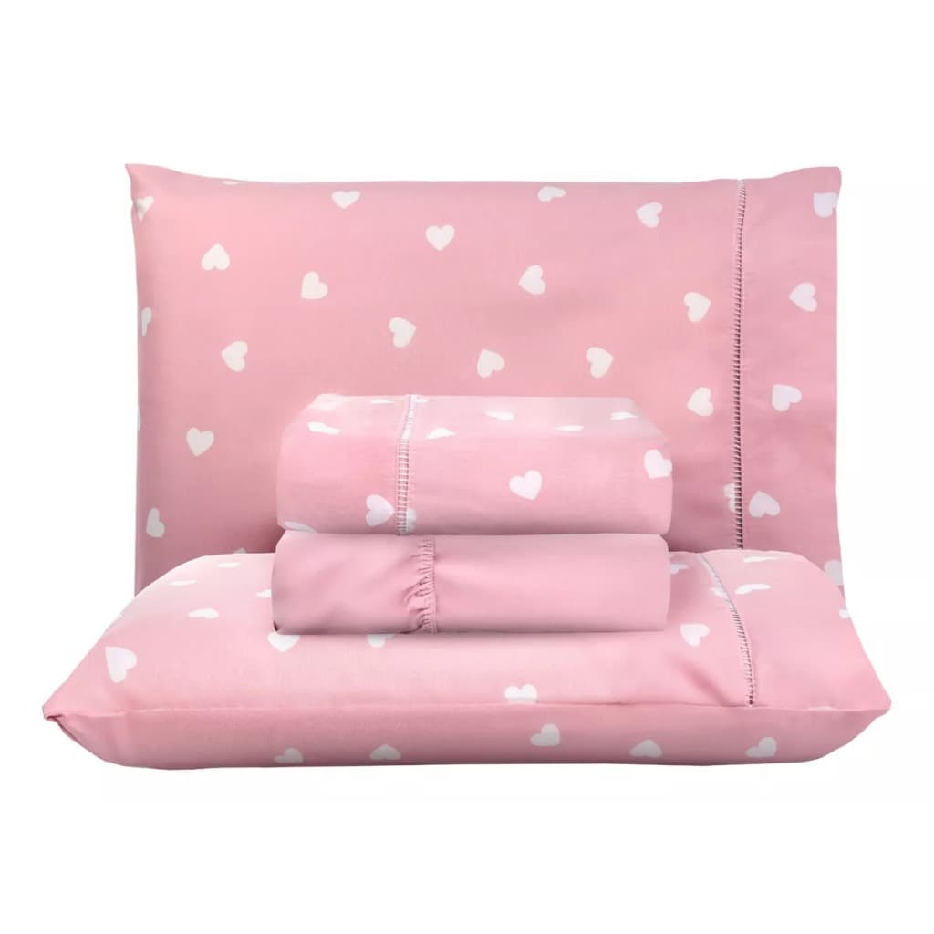 Lençol para Cama Solteiro Estampado, Tecido Macio 100% Algodão, Acompanhado de Uma Fronha - CASA MOURA DECOR