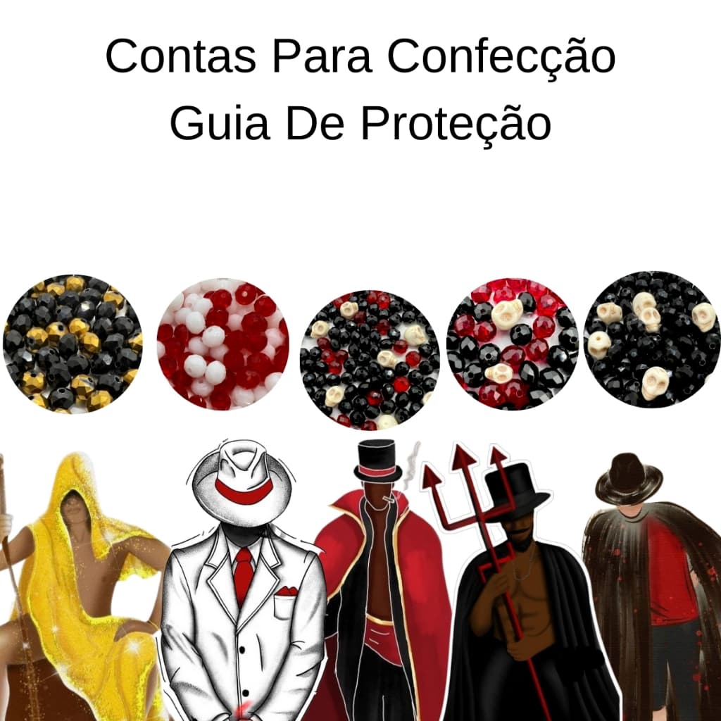 Contas Para Confecção Guia de Proteção Exu/ Umbanda Candomblé Quimbanda