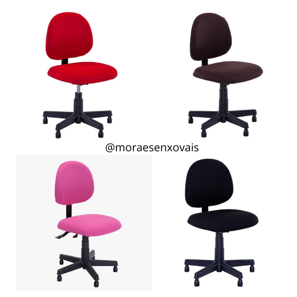 Capa de Cadeira de Escritório Kit Cores Lisas