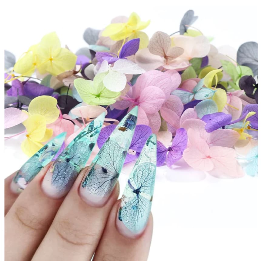 Flor Seca 12 Cores Decoração de Unhas Arte Encapsulada