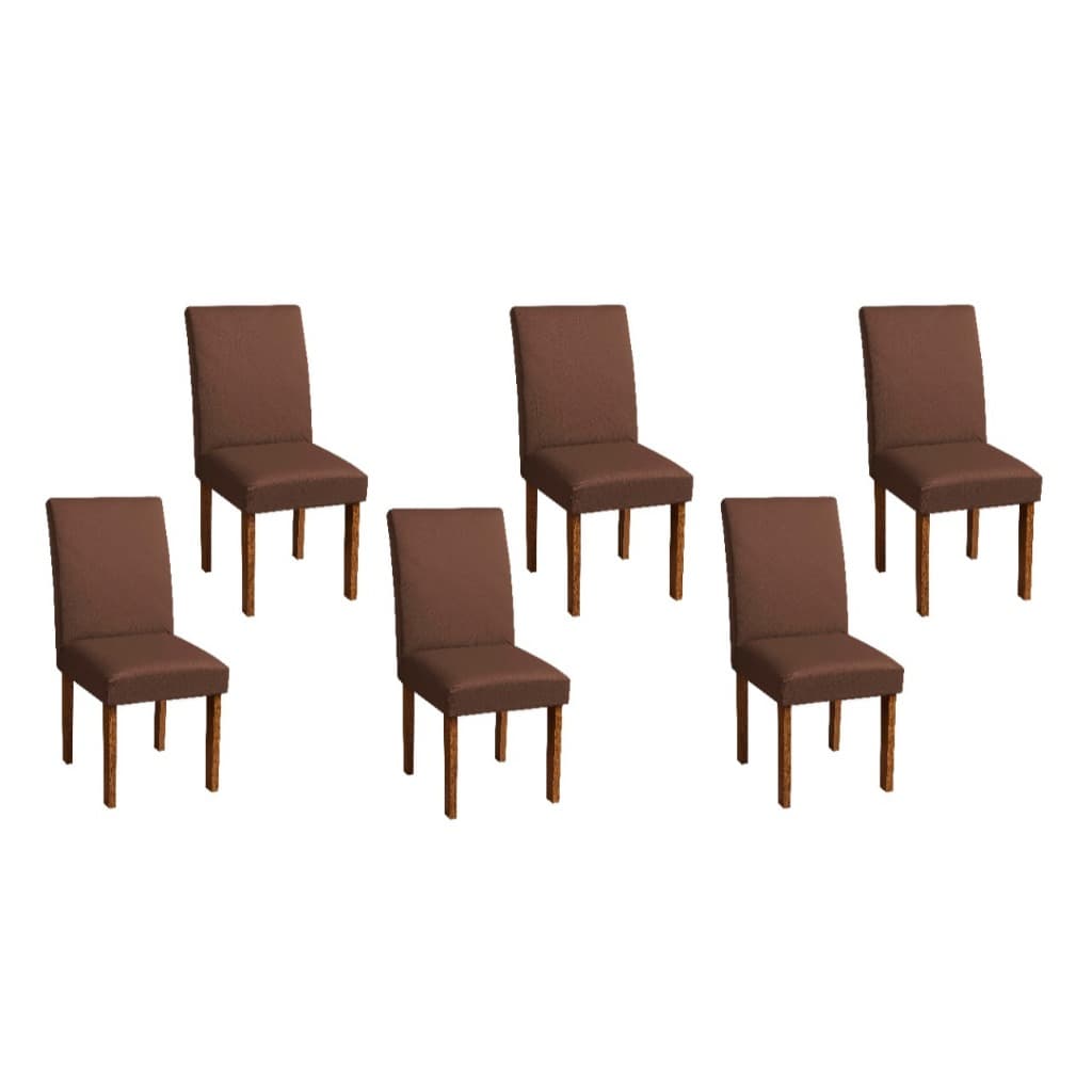 Kit 4 Capas Para Cadeira Jantar Sala Decorativa  Com Elástico - Marrom