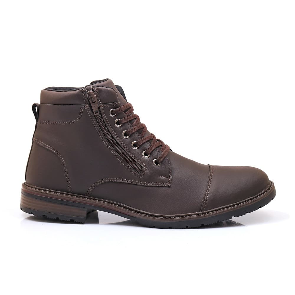 Bota De Couro Social Bota Estilo Coturno Lançamento Solado Borracha