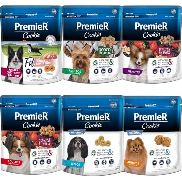 kit com 2 Petisco Biscoito Cookie PremieR Pet para cães 250g