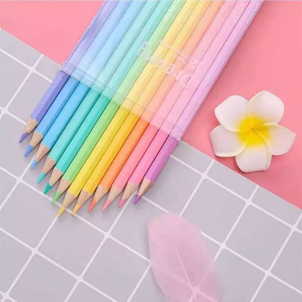 CAIXA DE LÁPIS DE COR 12 CORES PASTÉIS - PASTEL DREAM - PAPELARIA FOFA