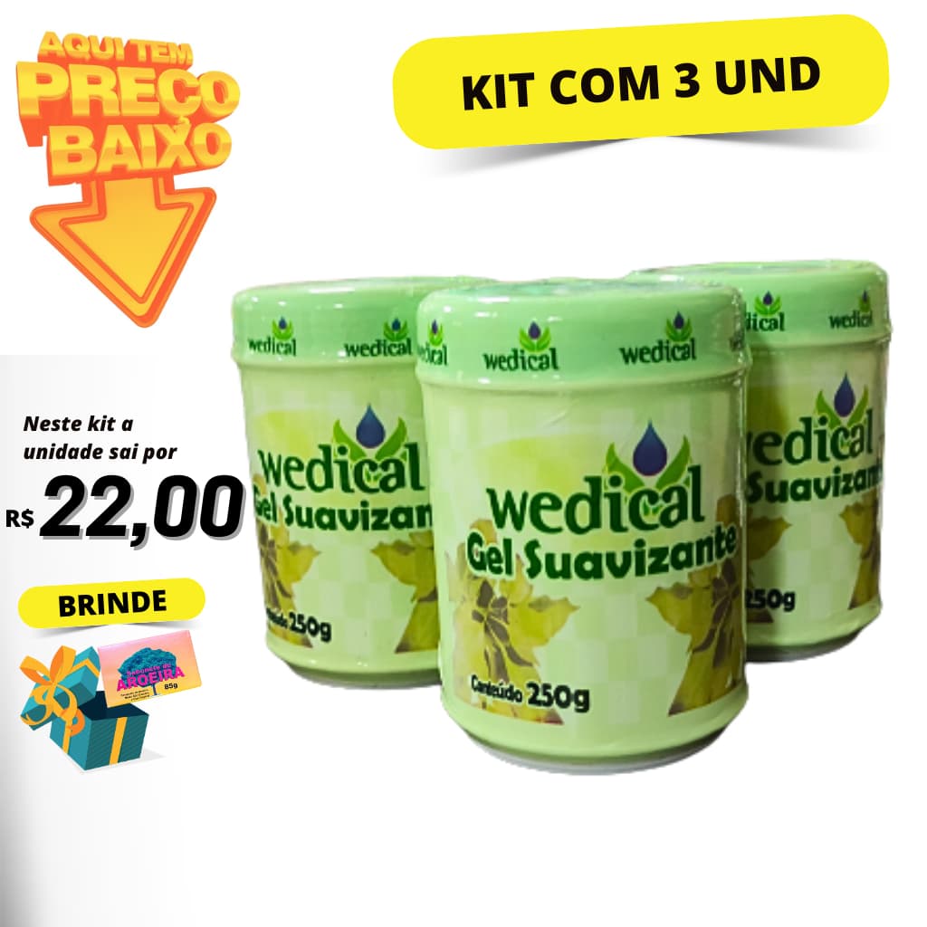 Kit com 3 Gel Suavizante Wedical 250g