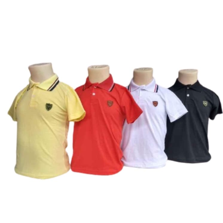 kit com 2 camisas gola polo masculino infantil