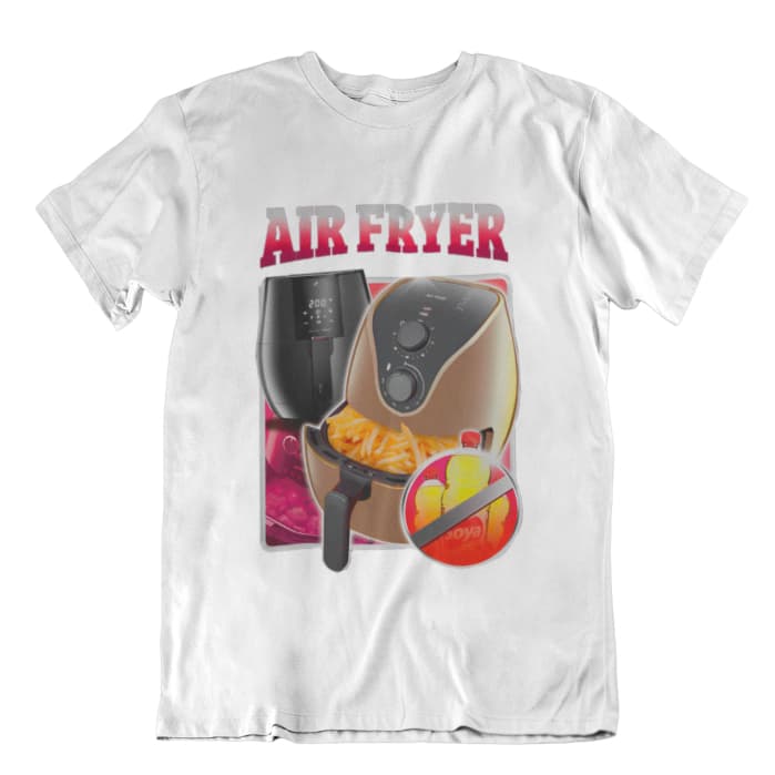 Camiseta Meme Air Fryer, Camisa 100% Algodão, Costura reforçada de Ombro a Ombro, Tshirt com envio imediato de até 24h