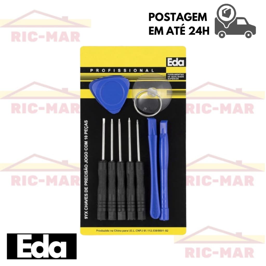 Chaves de Precisão para Celular Eletrônicos Kit com 10 Peças - Eda