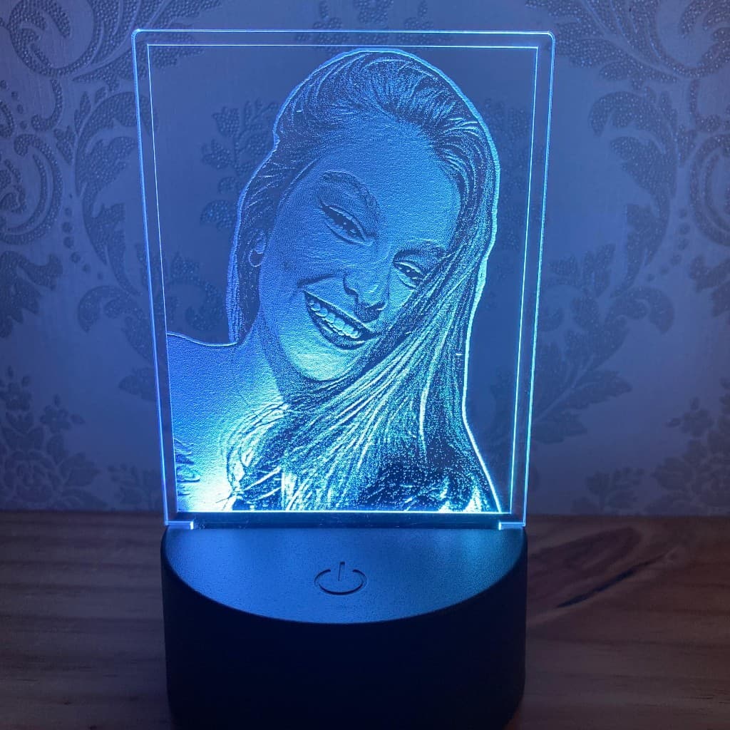 Luminária Abajur Sem Fio Touch Colorido Personalizada Foto