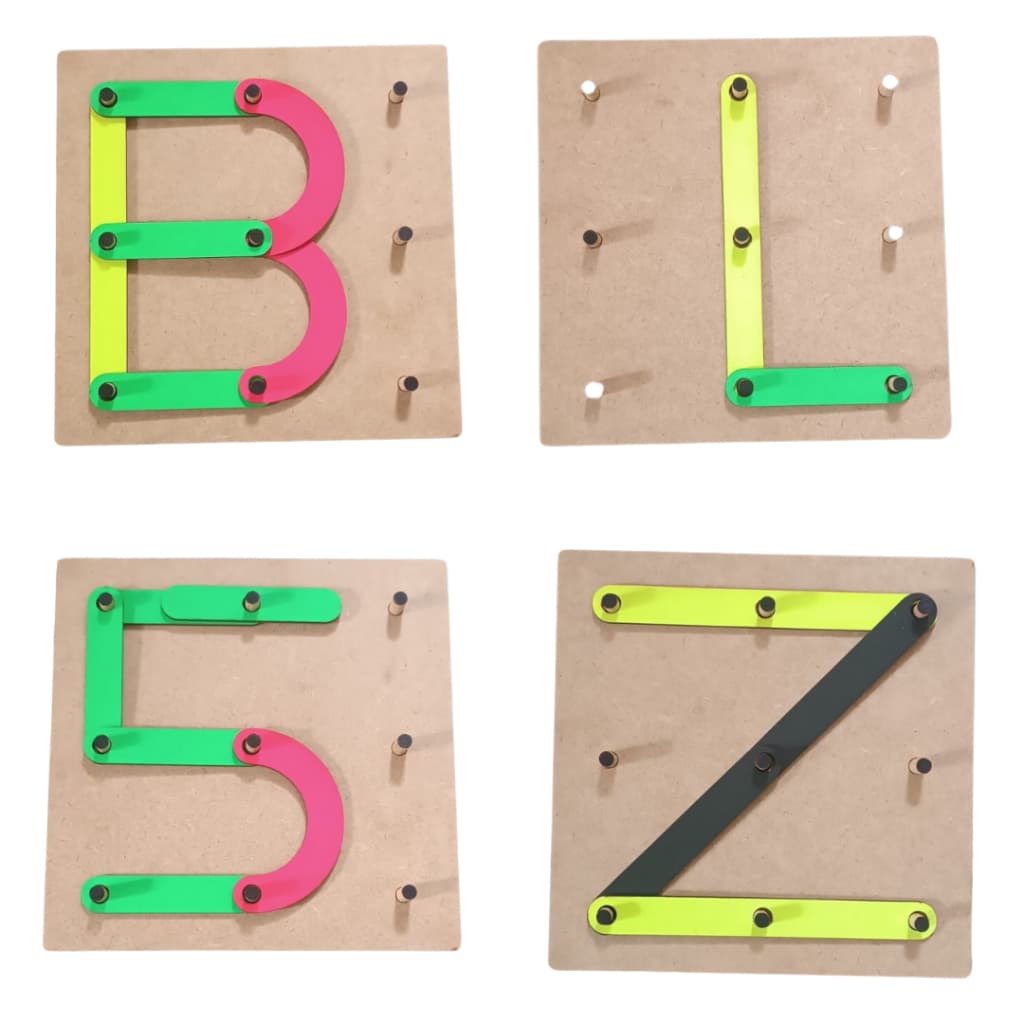 Brinquedo Educativo/Pedagógico Montagem Letras Números Figuras Mágicas