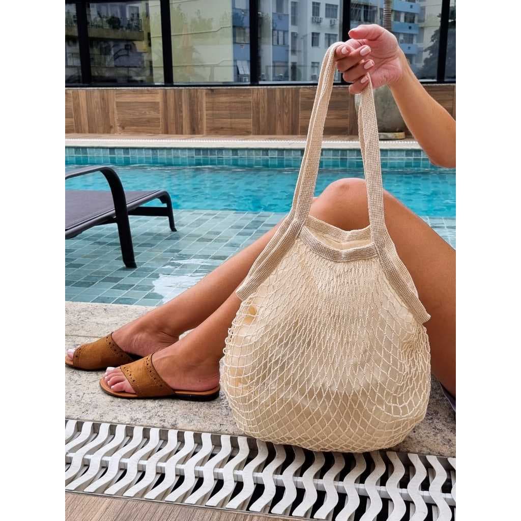 BOLSA Feminina CROCHÊ Rede Vazada Praia