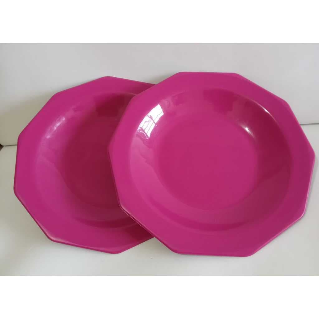 Kit 8,10,12,16 ou 20 Pratos Refeição10Lados em Cores Sortidas(Plástico). Almoço/Jantar.