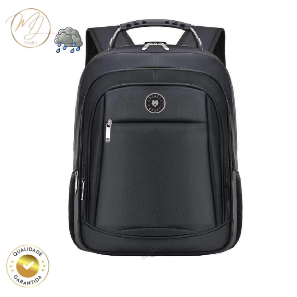 Mochila para Faculdade Preta com Cabo de Aço - Compacta, Durável e Elegante volta as aulas
