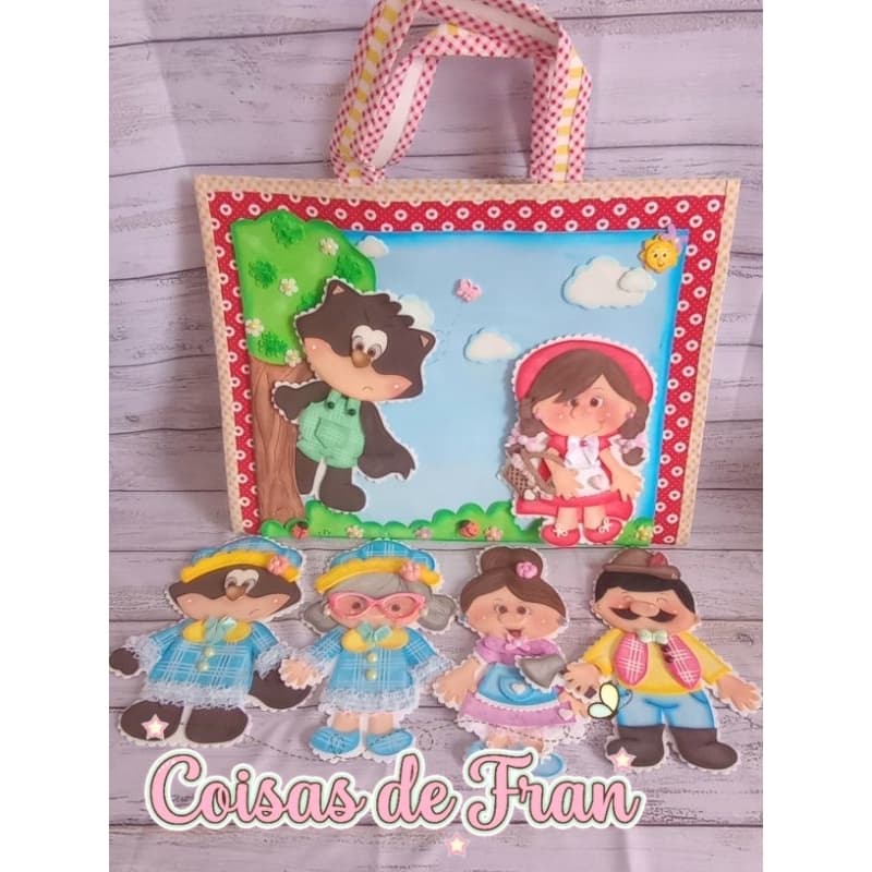 Sacola pedagógica Chapeuzinho Vermelho-sala de aula, escola, pedagogia, recurso lúdico,  infantil,  hora do conto