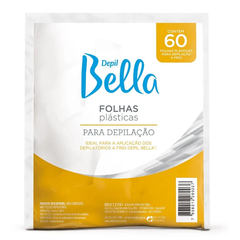 Folhas Plásticas para Depilação a Frio 60 folhas Depil Bella